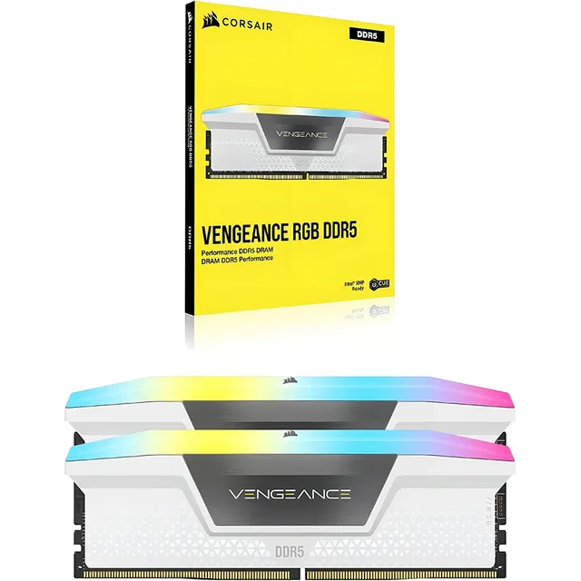 Memoria Corsair Vengeance Rgb Wt Ddr5 2x16 GB Cl36 de 6000 M