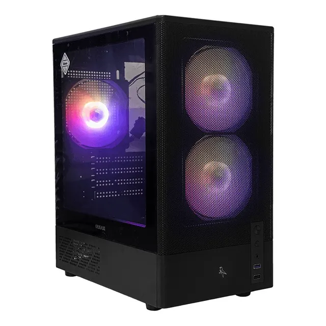 Gabinete Chasis Para Pc Gamer Negro + 3 Cooler Rgb Origami