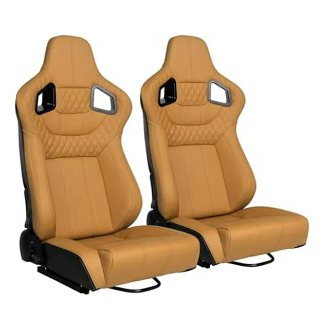 Asientos Deportivos Universales De Cuero Pvc, Par De Asiento