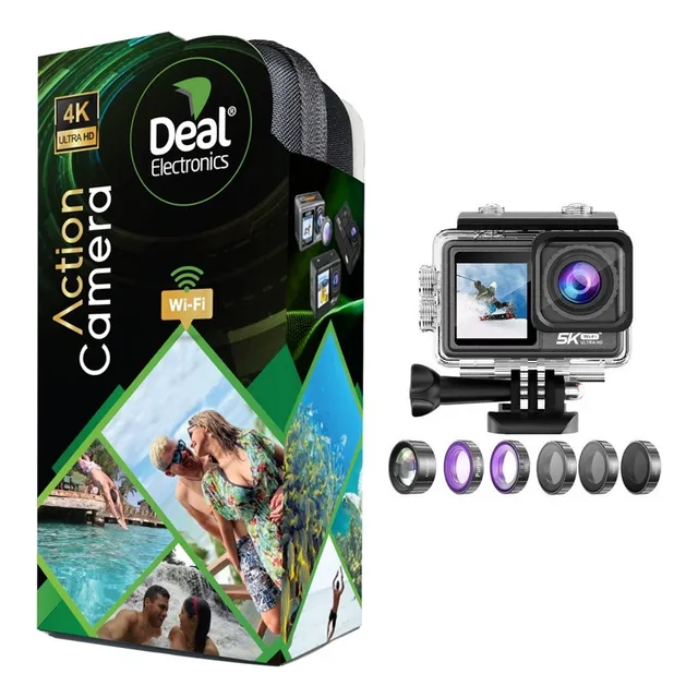 Cámara De Acción Poseidón 5k 30fps Eis 48mp + Accesorios