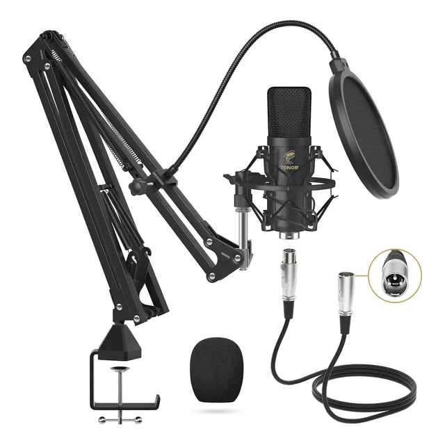 Tonor Micrófono Condensador Xlr, Kit De Micrófono De Estudio
