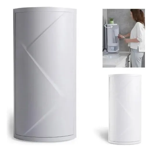 Gabinete Baño Repisa Esquinera Tapa Giratoria 360° Antipolvo