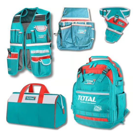 Bolso De Herramientas X 5 Pzs Mochila.chaleco.cinturon Total