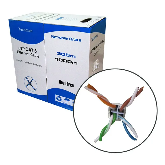 Cable Utp Para Red Categoria 6 1gbps 4 Pares 1000ft 305m