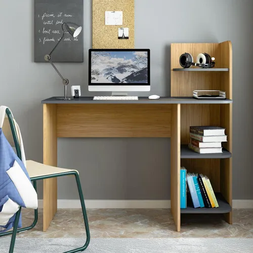 Mesa de escritorio MDF para computadora, dormitorio, madera