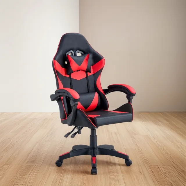 Silla Gamer Yekson Negro Y Rojo,cómodo Espaldar Y Rodachines