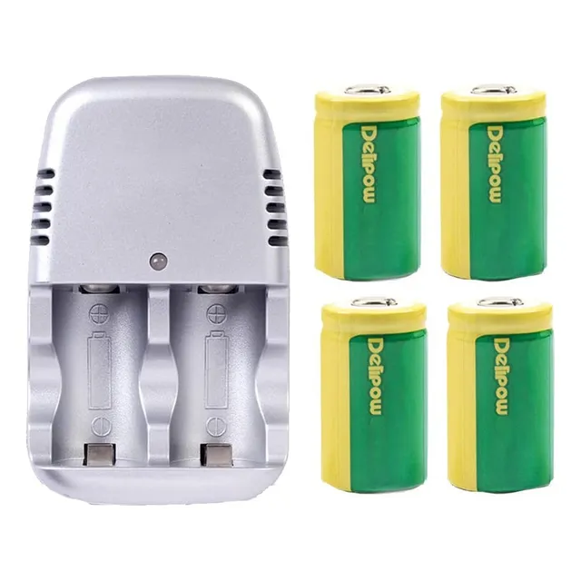 Cr2 3.0v Cargador Cr2 Juego De Bateria Recargable De 4 Celda