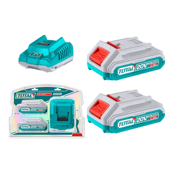 Kit 2 Baterías 20v 2ah + Cargador Inteligente Total
