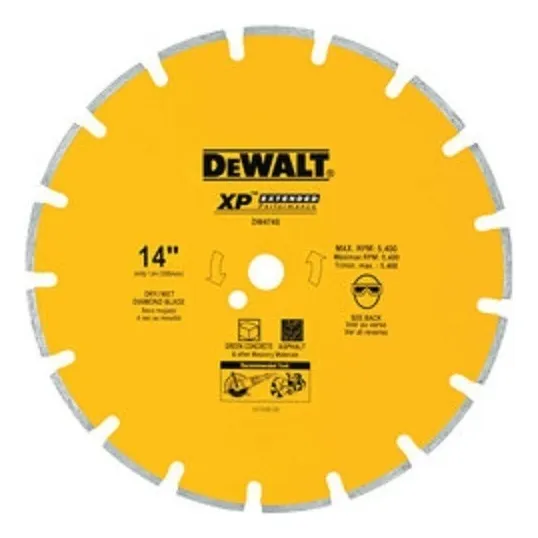 Disco De Corte Diamantado De 14 Pulgadas Dewalt 4746 Color A