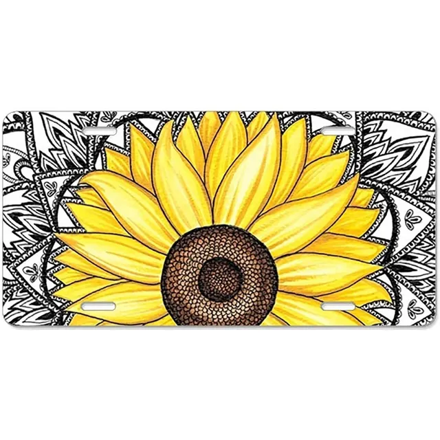 Zogpemsy Girasol Mandala Cubiertas De La Placa De Licen...