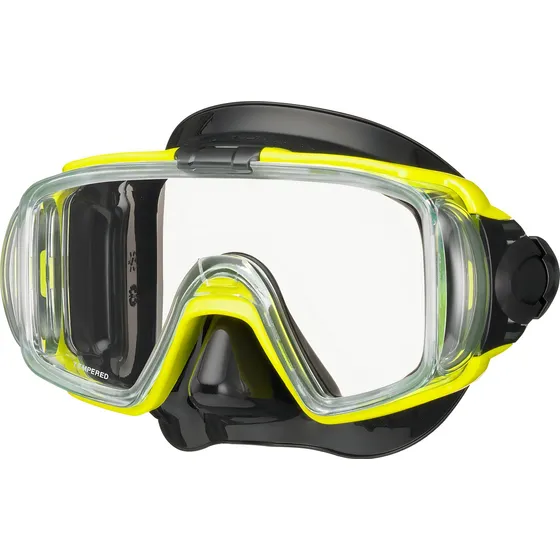 Careta De Buceo Tusa Visio Tri-ex Color Negro/amarillo