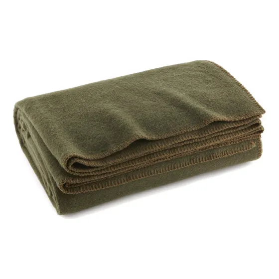 Manta Ignífuga Verde Militar 166 X 229 Cm 80% Lana