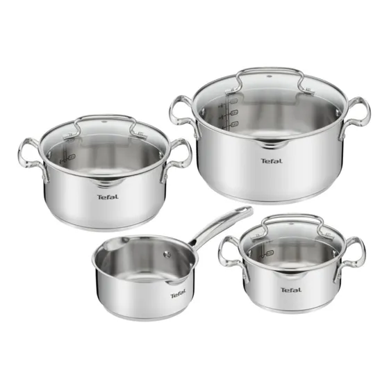 Batería De Cocina Tefal Duetto+ 2100113050 En Acero Inoxidab