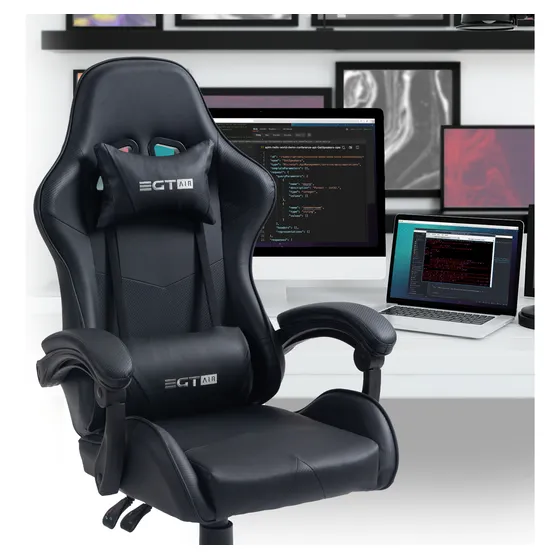 Silla Gamer Escritorio Egtair Zeus S05 Cuero Pu En Negro