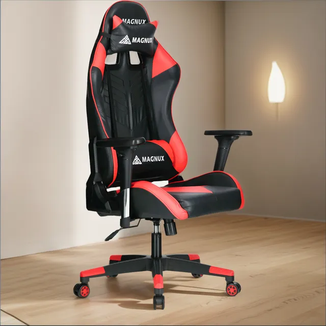 Silla Gamer Roja Ergonomica Giratoria Ajustable 180°