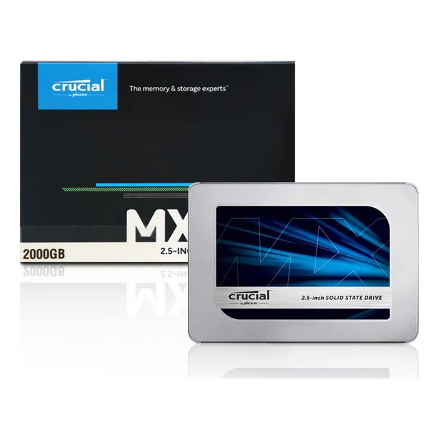 SSD. SATA 2.5 de 2 TB, 6 Gb/s, 560 MB/s, RAM Crucial, 510 MB