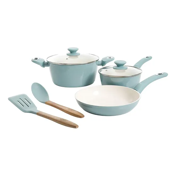Bateria De Cocina 7 Piezas Antiadherente Utensilios Calidad