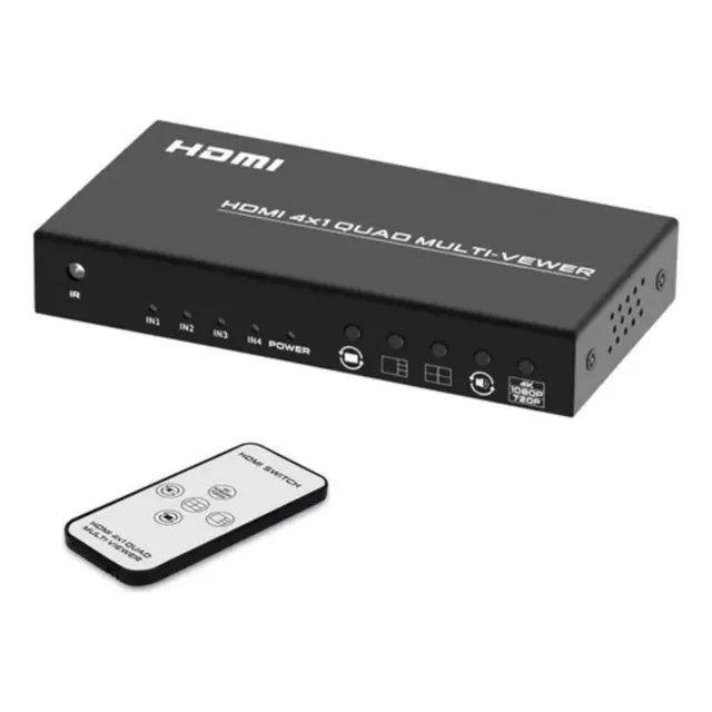 Conmutador Multiviewer Hdmi 4x1 720p 1080p 4k 30 Hz 5 Modos