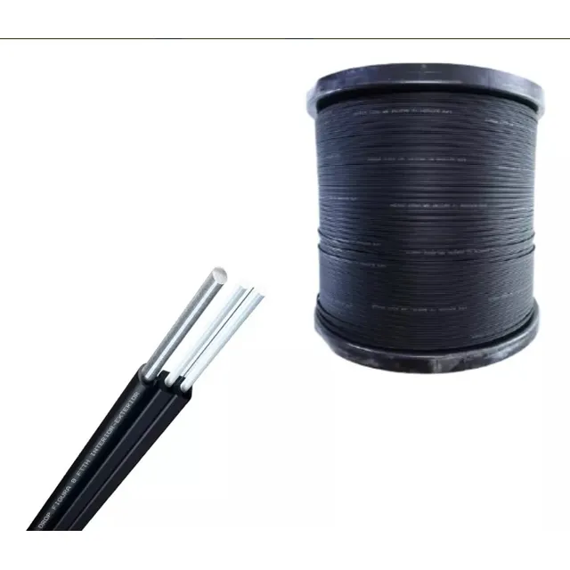 Fibra Drop Monomodo 1 Hilo Con Mensajero De Acero X 1 Km