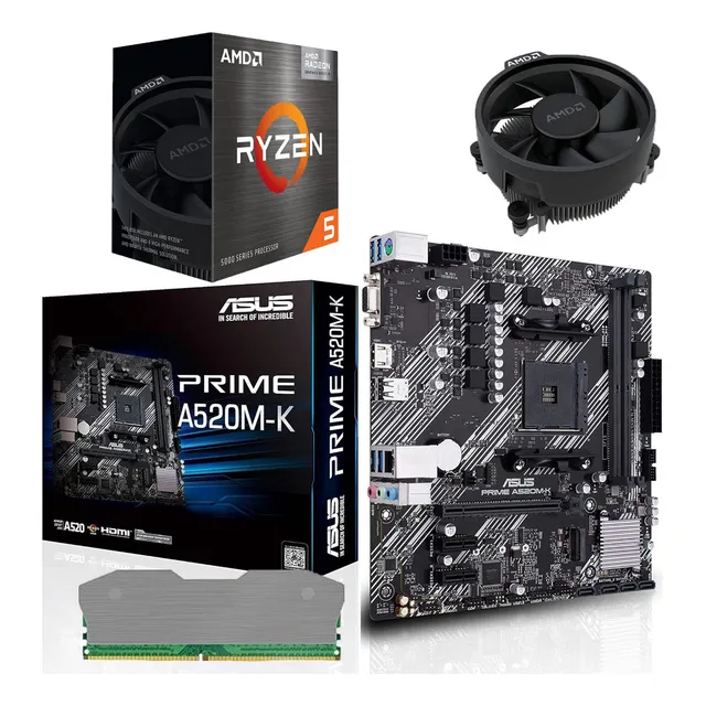 Combo Board A520m Procesador Amd Ryzen 5 5600g Ram 8gb Pc