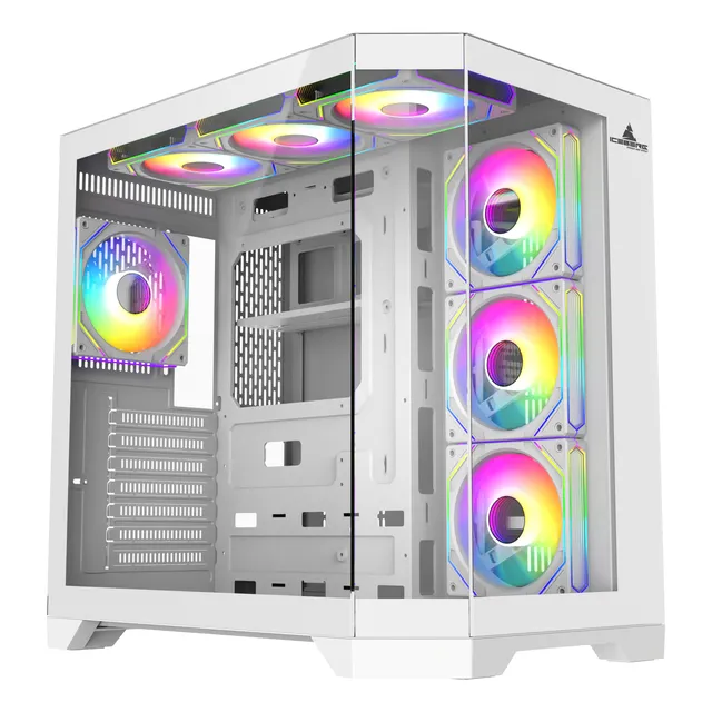 Gabinete Chasis Gamer Iceberg Crystal Cube Edge 7 Fans Argb