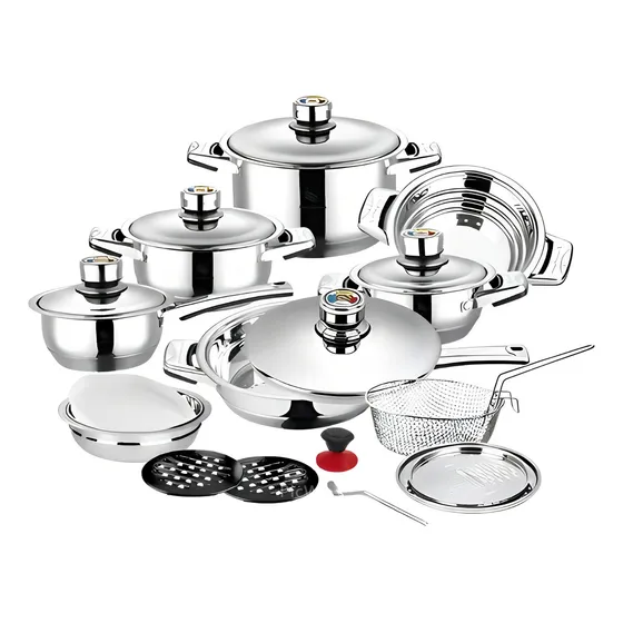 Juego De Ollas Acero Quirúrgico Termostato Schaffhausen 21pc