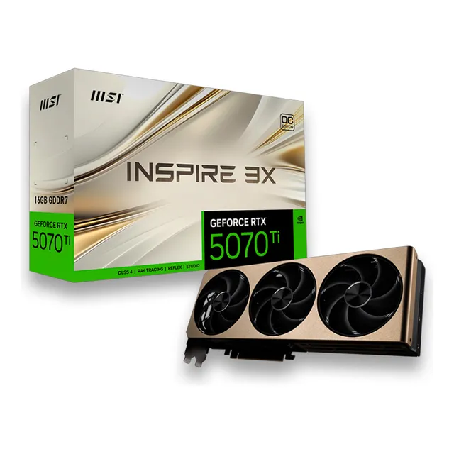 Tarjeta de vídeo Rtx 5070 Ti Inspire 3x Oc Plus Msi de 16 GB