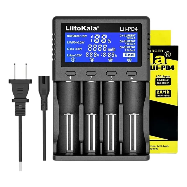 Cargador Inteligente 18650 De 4 Bahias Con Pantalla Digital
