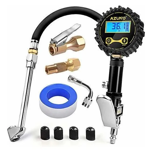 Azuno Inflador De Neumáticos Digital Con Manómetro, 200 Psi