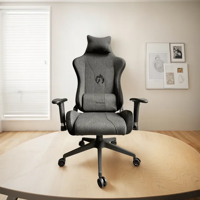 Silla Gamer Gris Reclinable En Paño Pro Giratoria Hiroto
