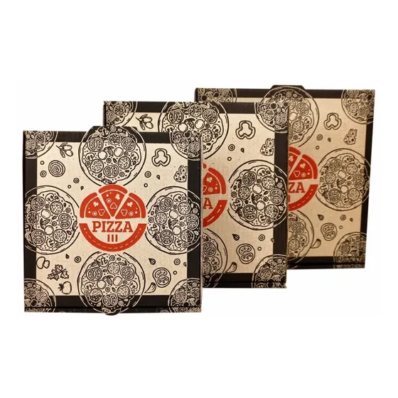 100 Cajas Pizza 35x35 ($1.850) Negra+gratis Papel Parafinado