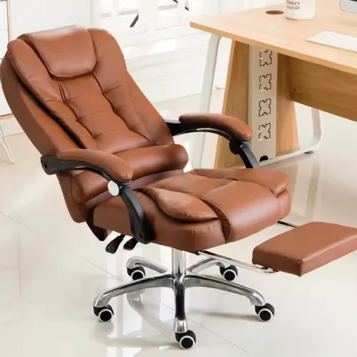 Silla Ejecutiva Ergonomica Color Café Con Posapies