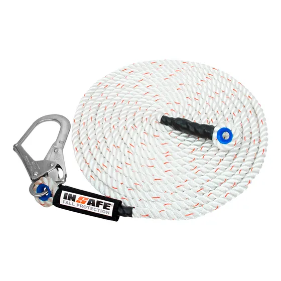 Línea De Vida 16 Mm X 20 Metros + Gancho Certificada Insafe