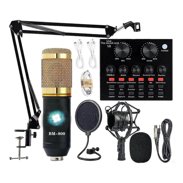 Kit De Micrófono De Estudio Grabación Con Cambiador De Voz