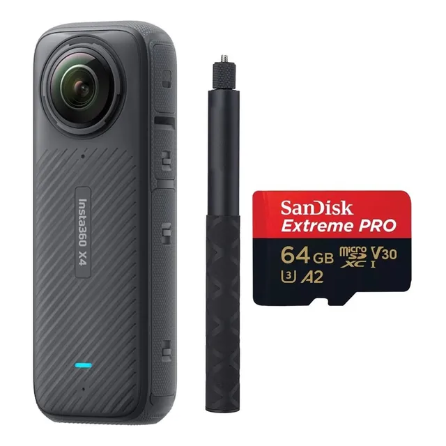Cámara Deportiva Insta360 X4+ 64gb + Selfie Stick Invisible