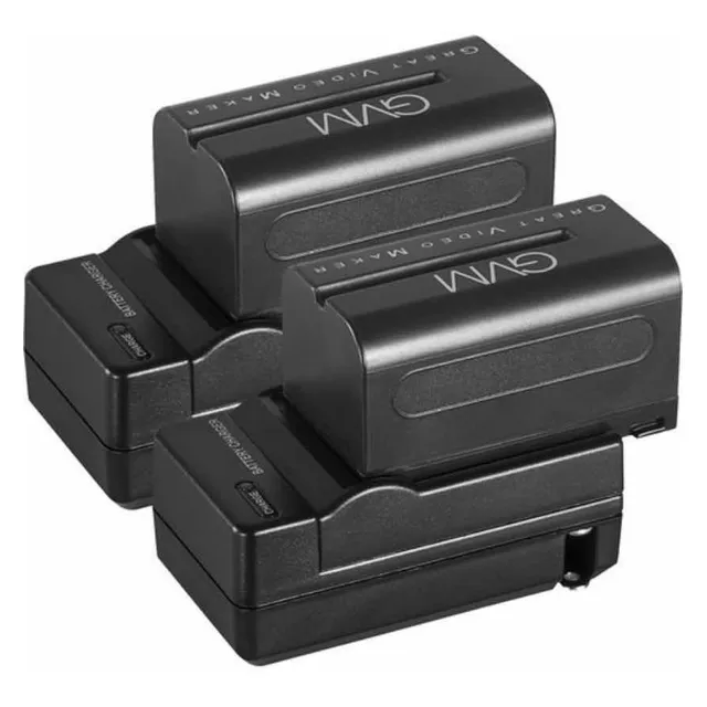 Cargador De Viaje (x2) Y Baterías Para Sony Np-f750 Gvm 4400