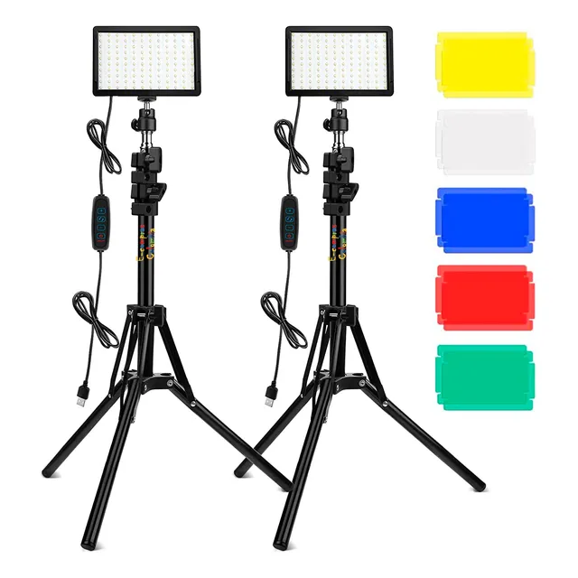 Set 2 Luces Led Kit Fotografía Video Trípode Maquillaje Luz