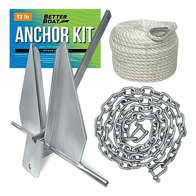 Kit Ancla Pesada Para Barcos, Ancla Tipo Fluke Con Cadena Y