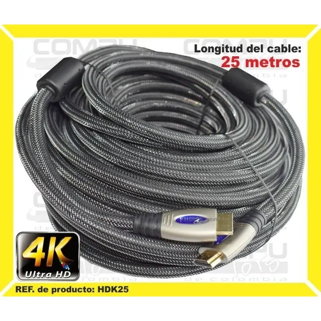 Cable Hd 4k 25 Mts Certificado Ref: Hdk25 Computoys Sas