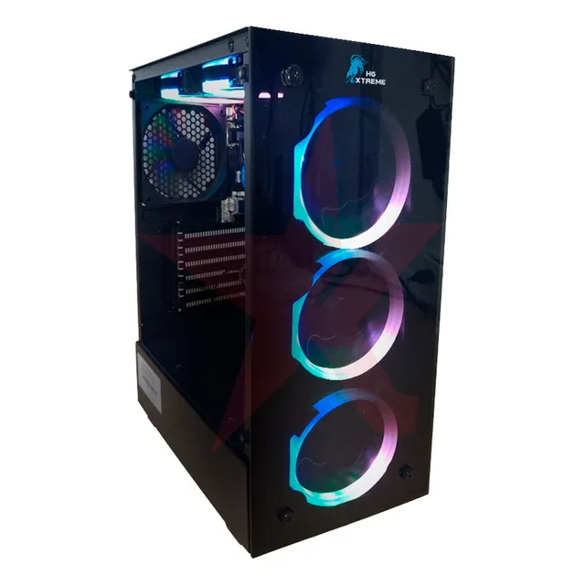 Caja Atx Hg Xtreme Vidrio Templado + Fuente 600w Nom.