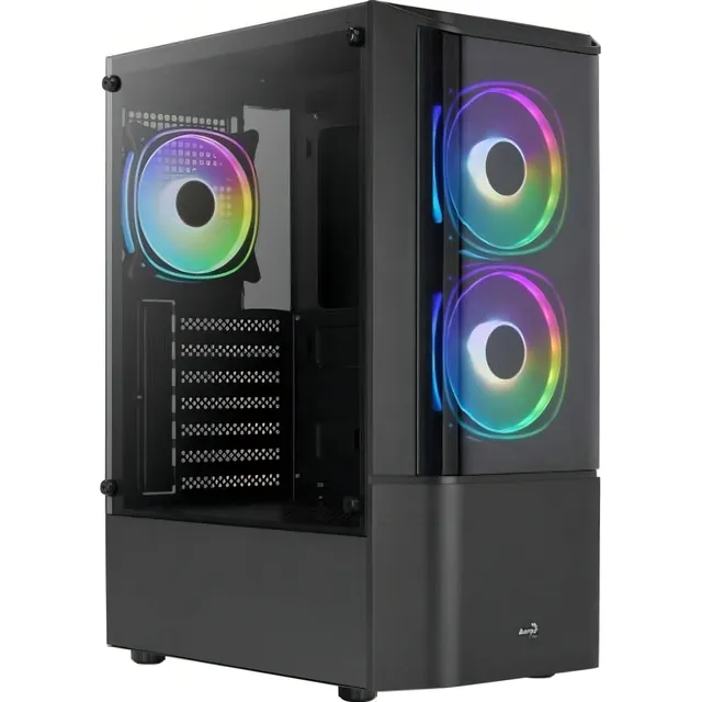 Gabinete Aerocool Quantum Rgb con vidrio lateral para jugado