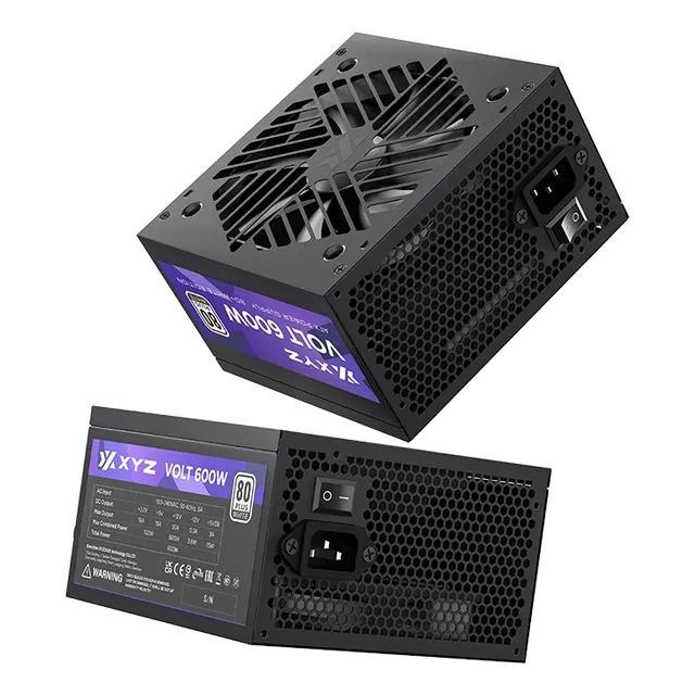 Fuente Poder Xyz Volt 600w Certificada 80+ White Color Negro