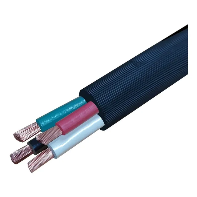 Cable Eléctrico Encauchetado 4x12 Awg Negro X 50 Metros