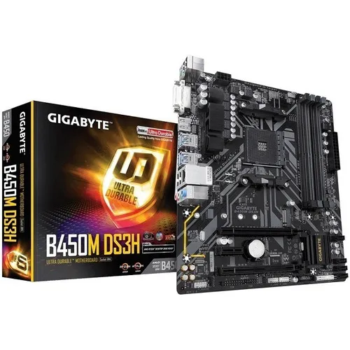 Tarjeta Madre Gigabyte B450m Ds3h 4xddr4 2xpcie Usb3 Am4 Col