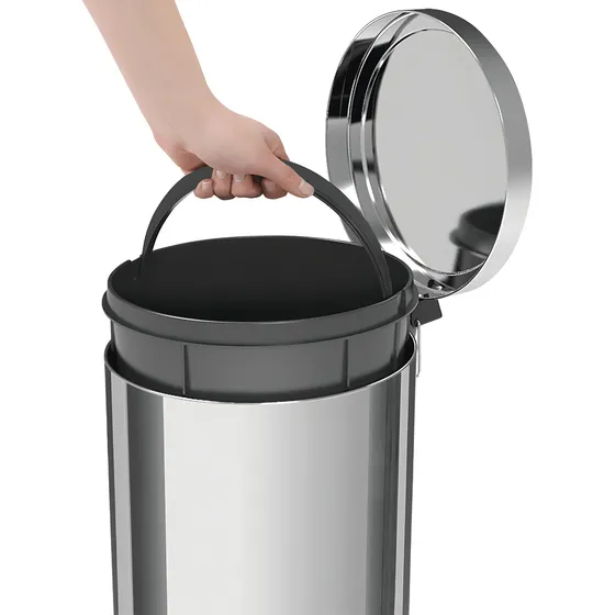 Basurero de acero inoxidable con Pedal Brasil 30 L Tramontin