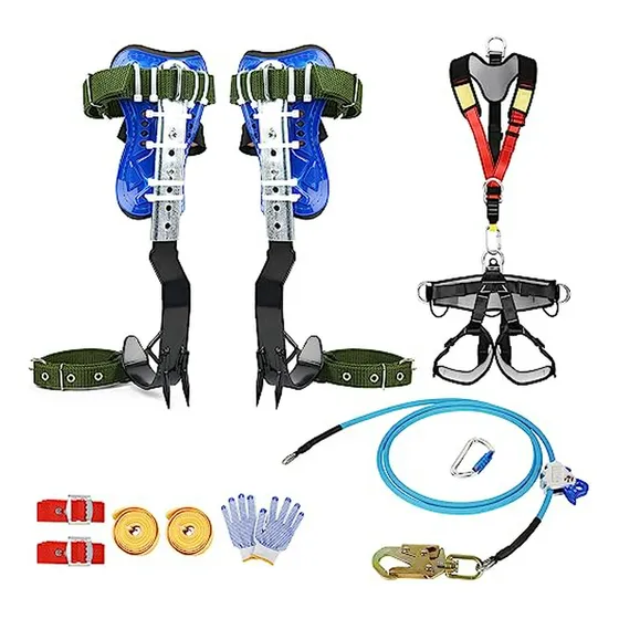 Kit De Espuelas Ajustables Para Escalar Árboles Con Línea De
