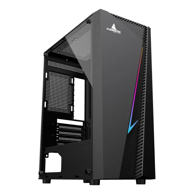 Chasis Gabinete Caja Gamer Iceberg Flux Elite Argb 1 Fan Col