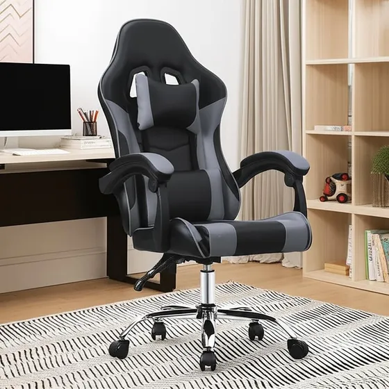 Silla Gamer Reclinable Pvc Escritorio Oficina Giratoria Colo