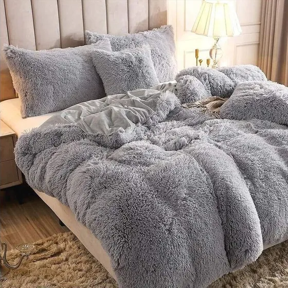 Plumón Edredón Peluche Con Suavetina King Size 5piezas