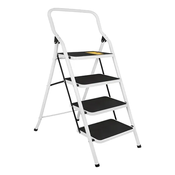 Escalera Tubular Plegable Tipo Silla 4 Pasos Peldaños Fuerte